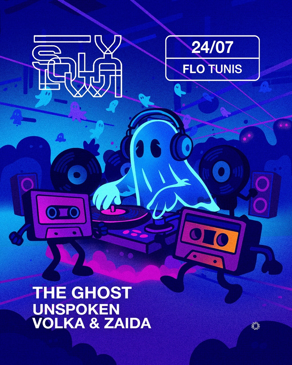 Affiche Slowlay x Flo Tunis, illustration originale
